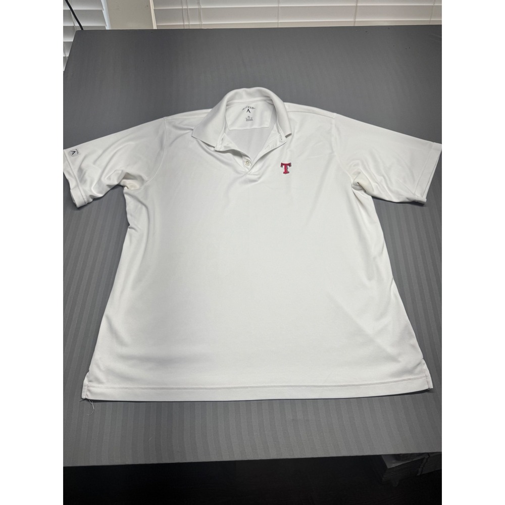 Antigua Texas Rangers Mens XL White Performance Polo Shirt Short Sleeve MLB